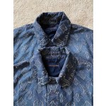 Louis Vuitton Heavy Industry Sheared Old Flower Polo Collar Short Sleeve Denim Coat